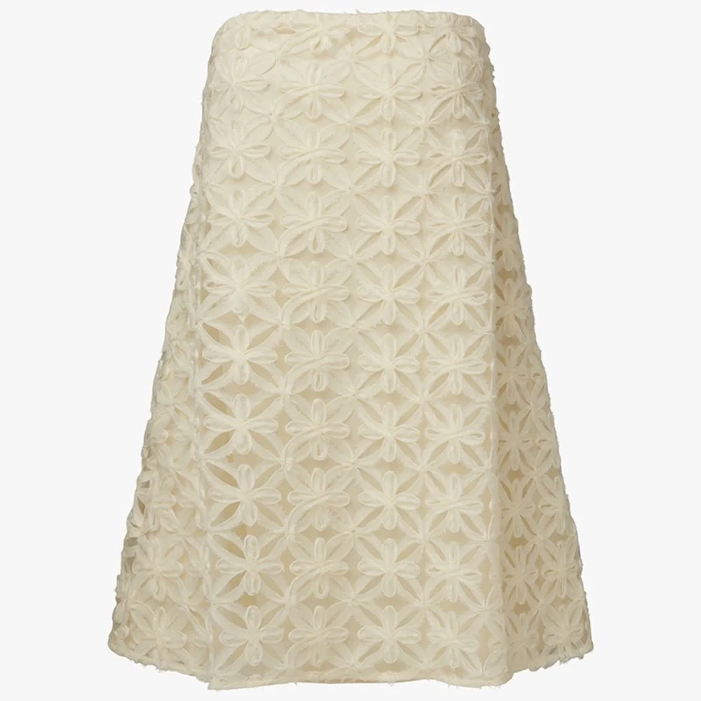 WeWoreWhat A-line Lace Mini Dress Ivory Size 8 - Picture 3 of 10